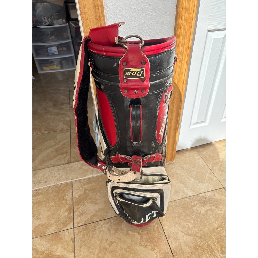 Vintage Bullet Golf Bag Red Black White